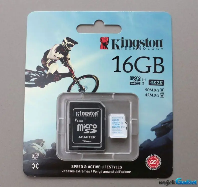 Test szybkiej karty pamięci Kingston Action Camera microSD 16GB przeznaczonej do nagrywania w standardzie 4K