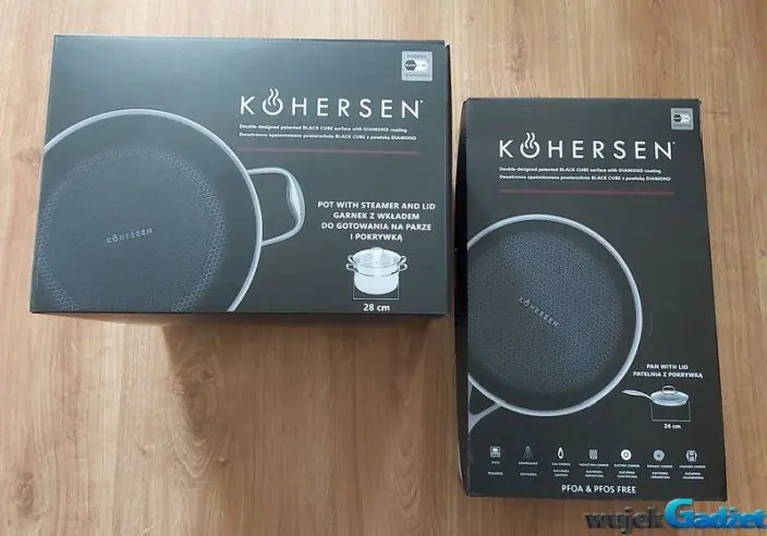 Test zestawu naczyń BLACK CUBE Kohersen