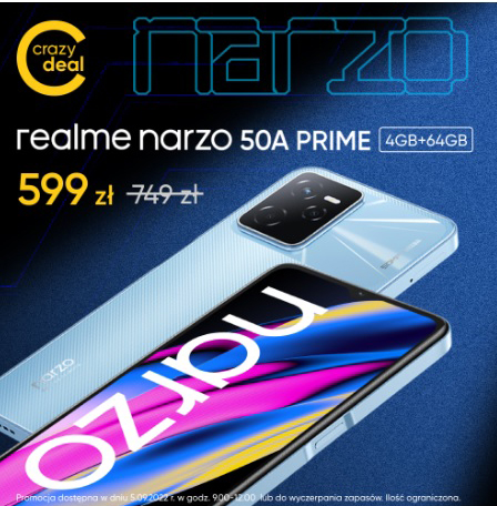 Smartfon realme narzo 50A Prime taniej o 150 zł!