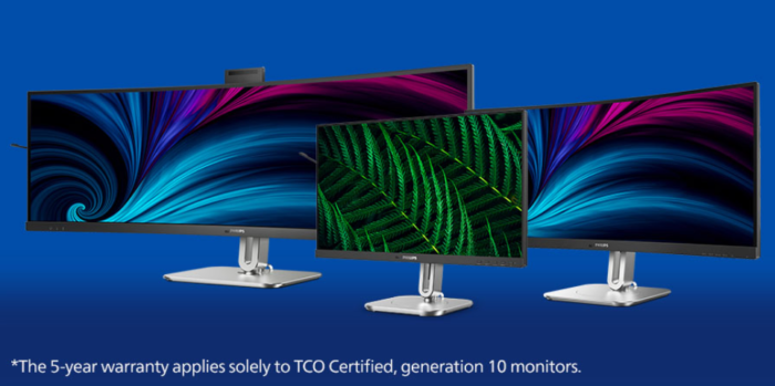 5 lat gwarancji na monitory Philips z atestem TCO Certified, Generation 10