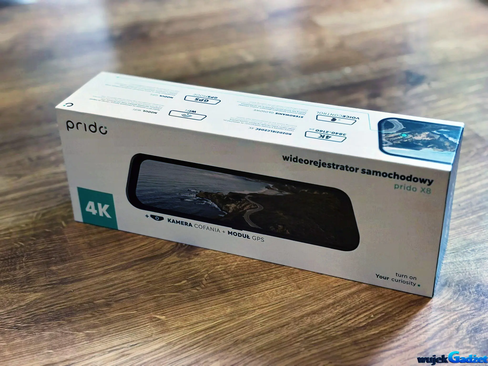Prido X8 4K Wi‑Fi GPS – wideorejestrator‑lusterko z kamerą cofania