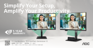 AOC P4 – monitory biznesowe  z wysuwanym hubem USB, odświeżaniem  120 Hz i 5-letnią gwarancją
