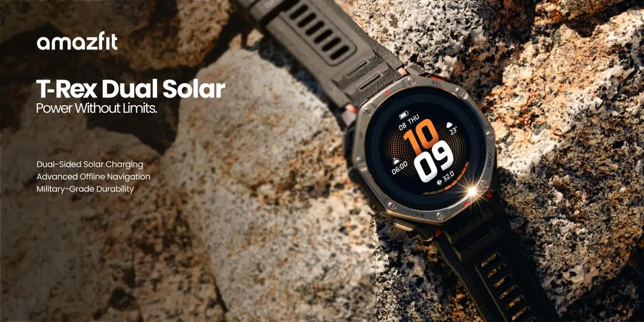 Amazfit wprowadza pierwszy na świecie sportowy zegarek AMOLED z podwójnym systemem solarnym